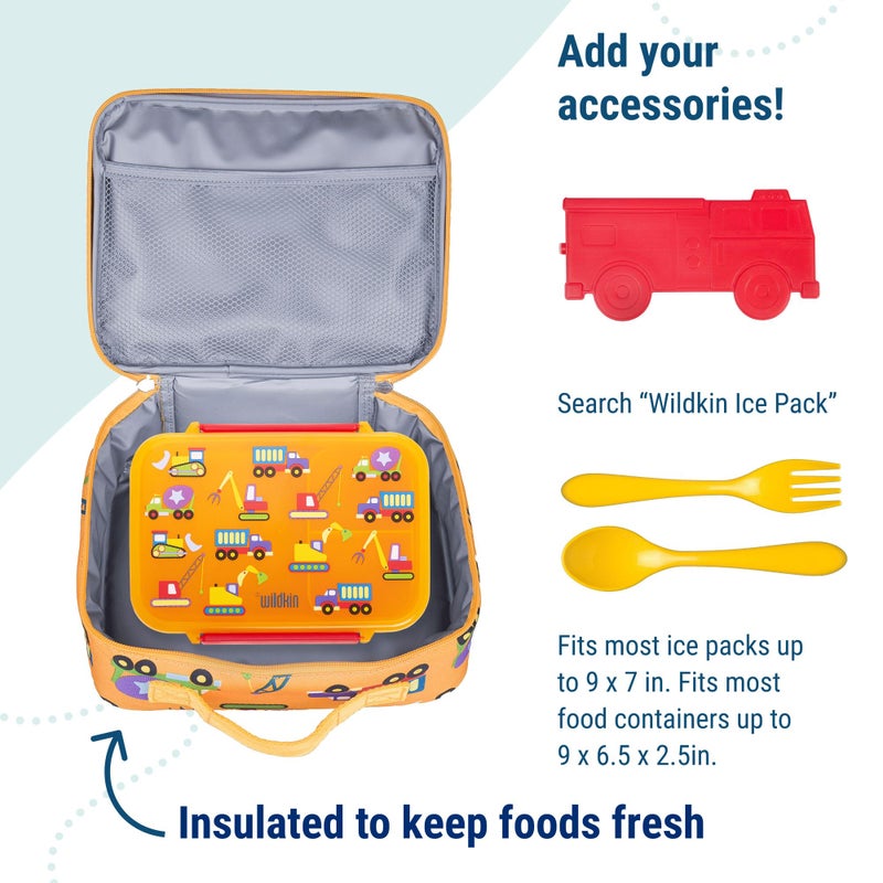 Wildkin Kids Insulated Lunch Box Bag for Boys & Girls  Reusable Kids Lunch Box is Perfect for Early Elementary Daycare School Travel  Ideal for Hot or Cold Snacks & Bento Boxes (Under Construction) - Image 5